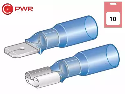 C-PWR KUTISTEMUOVILIITIN UROS/NAARAS SIN 6,3MM 10KPL - Yleisosat ja tarvikkeet - 42490 - 1