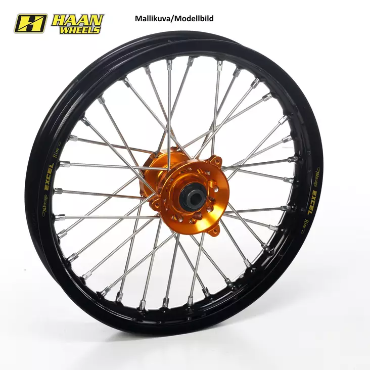 Haan wheel SX&SXF&EXC MODELS 03-14 17-3,50 BLACK RIM/ORANGE HUB - Moottoripyörän Täydelliset vanteet - 86180 - 1