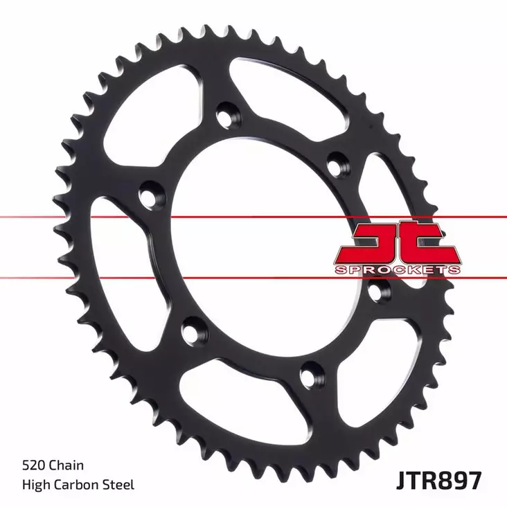 JT Rear Sprocket ZBK - Musta Zinc JTR897.40ZBK - Moottoripyörän Ketjut & rattaat - 84950 - 1