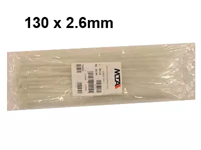 NIPPUSIDE ## 100 KPL PUSSI 130X2,6 VALKOINEN - Yleisosat ja tarvikkeet - 35970 - 1