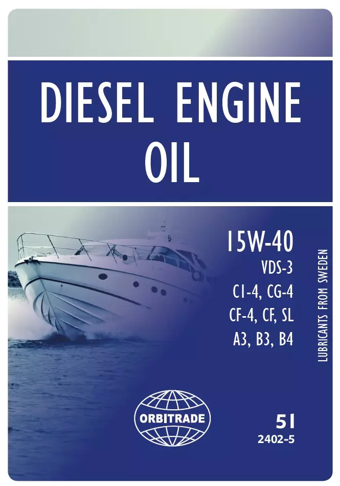 Orbitrade Diesel engine oil 15W40 5L - Veneöljyt & polttoaineen lisäaineet - 111310 - 1