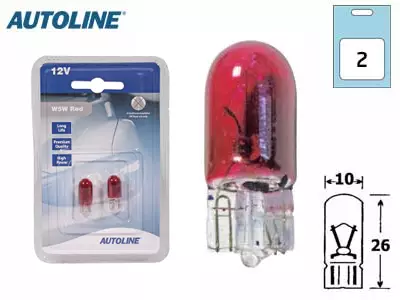 POLTTIMOPARI AUTOLINE 12V 5W PUN BLISTER - Yleisosat ja tarvikkeet - 68690 - 1