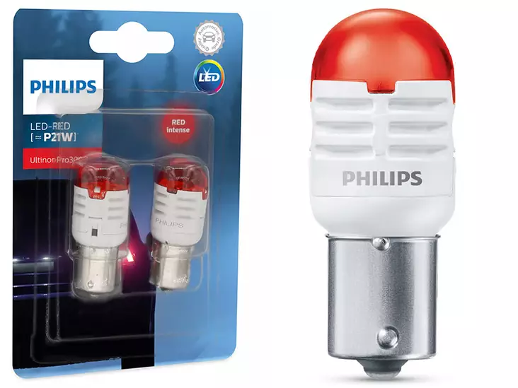 POLTTIMOPARI PHILIPS PRO3000 LED P21W 12V PUN. - Yleisosat ja tarvikkeet - 74890 - 1