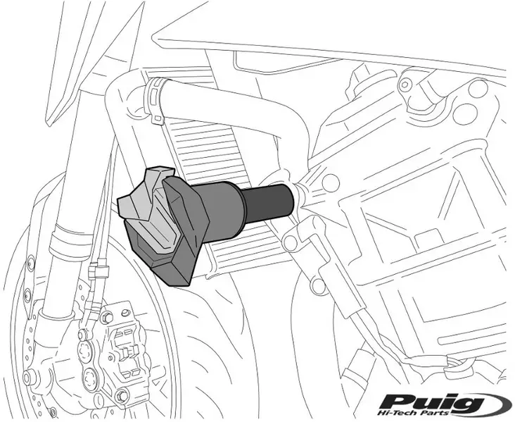 Puig Crash Pads R19 Honda Cbr650R 19'-21' C/Black - Moottoripyörän Suojat & suojukset - 96810 - 1