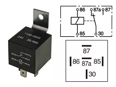 RELE 24V 30/40A 87A 5-NAP, PITIMELLÄ - Yleisosat ja tarvikkeet - 71200 - 1