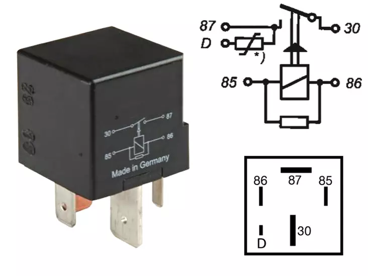 RELE NRO 433 VAG 12V 60A DIODILLA - Yleisosat ja tarvikkeet - 69830 - 1