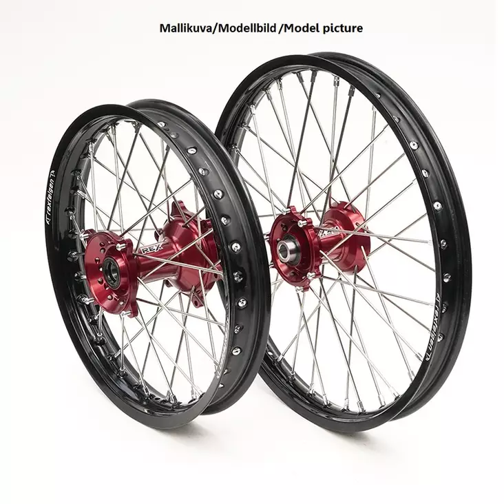 REX WHEELS 19-2,15 CRF450 13-.. MUSTA VANNE/PUNAINEN NAPA 25MM - Moottoripyörän Täydelliset vanteet - 85720 - 1