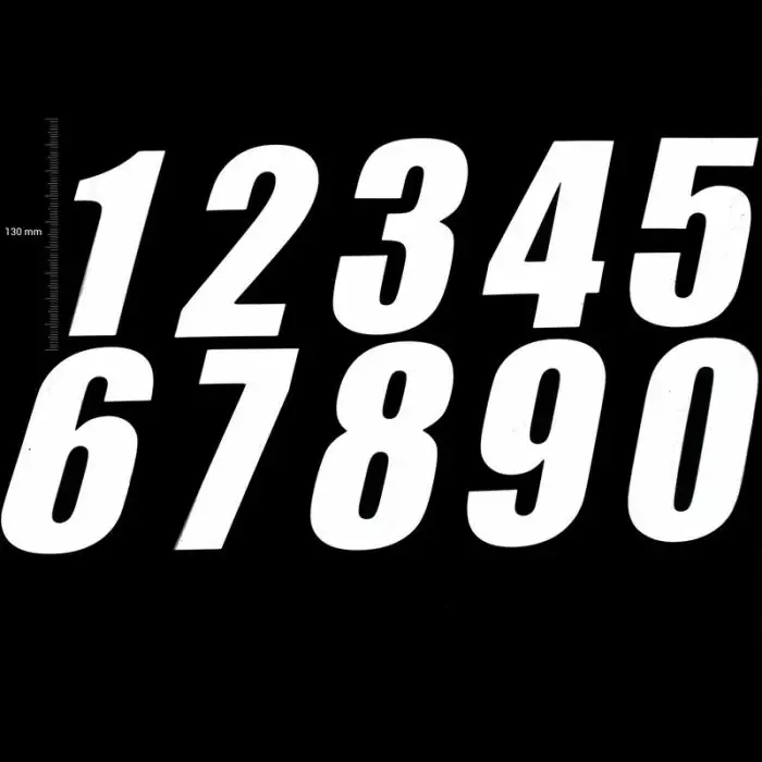 TMV Pro Digits 130mm White '4' (3pcs) - Mopon & Skootterin Kilpailunumerot & taustat - 96190 - 1