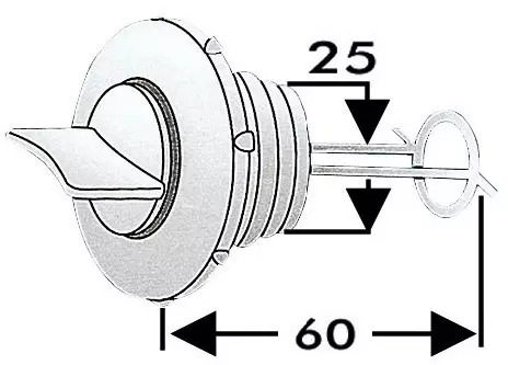 Tyhjennystulppa nylon 25mm - Veneen Läpivienti - 67910 - 1