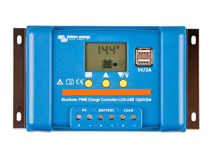 VICTRON BLUESOLAR PWM-LCD&USB 12/24V-5A - Yleisosat ja tarvikkeet - 49530 - 1