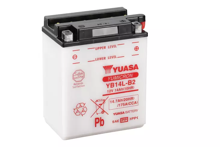 Yuasa akku, YB14L-B2 (cp) Happopatruuna mukana (4) - Yleisosat - Akut - 107380 - 1