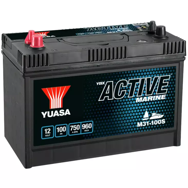Yuasa M31-100S Active Marine Start Battery 12V 100Ah 750A Huom.Rullakkorahti (12 - Veneen Akkulaturit - 107990 - 1