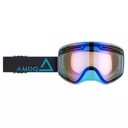 AMOQ Vision Vent+ Magnetic Ajolasit Musta-Turkoosi - Sininen Peili - Moottorikelkan Ajolasit - 89020 - 1