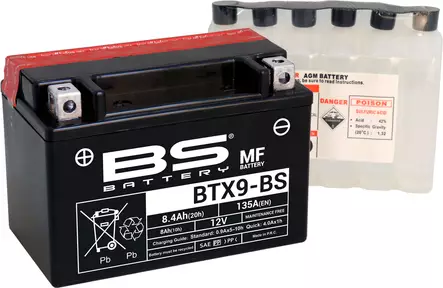 BS Battery BTX9-BS MF (cp) Maintenance Free - Yleisosat - Akut - 107550 - 1