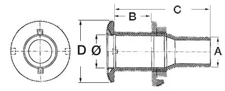 Läpivienti SS 3/4x24 - Veneen Läpivienti - 93080 - 1