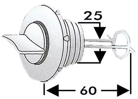 Tyhjennystulppa nylon 25mm - Veneen Läpivienti - 67910 - 1