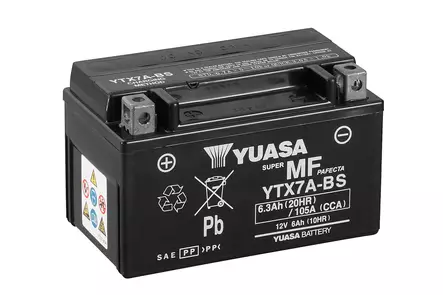 Yuasa akku, YTX7A-BS (cp) Happopatruuna mukana (5) - Yleisosat - Akut - 107920 - 1