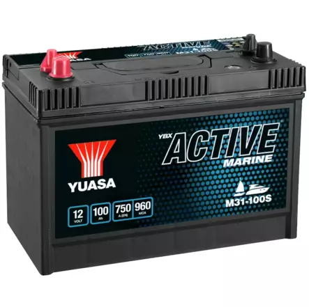 Yuasa M31-100S Active Marine Start Battery 12V 100Ah 750A Huom.Rullakkorahti (12 - Veneen Akkulaturit - 107990 - 1