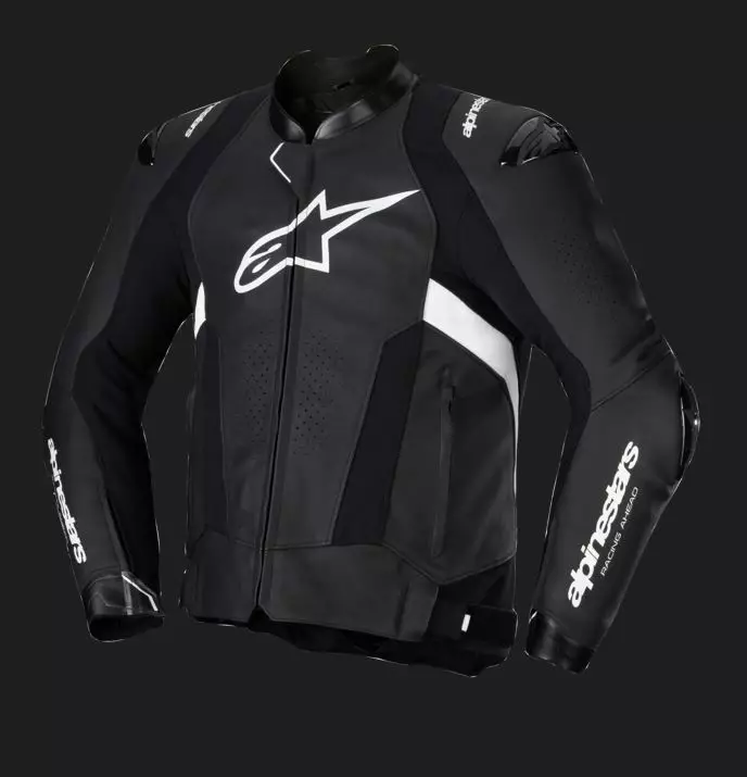 Alpinestars Nahkatakki Missile v3 Musta/Valkoinen 58 - MP Takit & Liivit Onroad - 86271 - 1