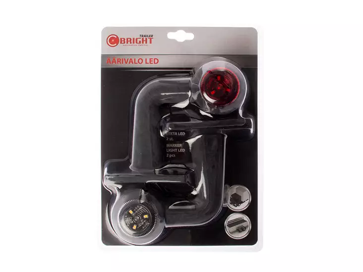 C-BRIGHT LED ÄÄRIVALOPARI PUN/VAL. L-KUMIVARSI 12-24V - Yleisosat ja tarvikkeet - 76341 - 1