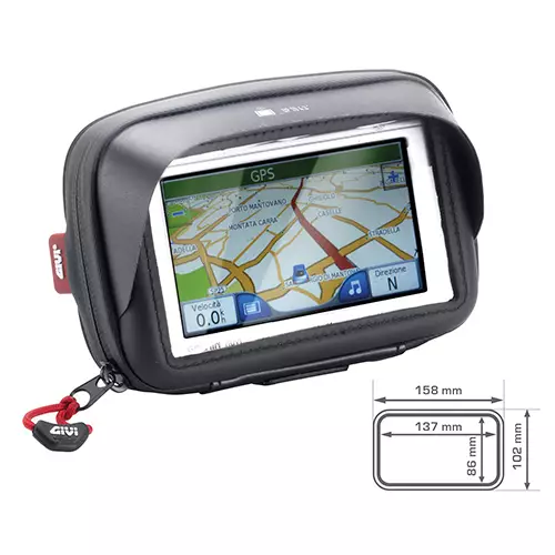 Givi älypuhelin/GPS tasku Iphone 6 ohjaustanko kiinnityksellä - Moottoripyörän Matkapuhelin - 113181 - 1