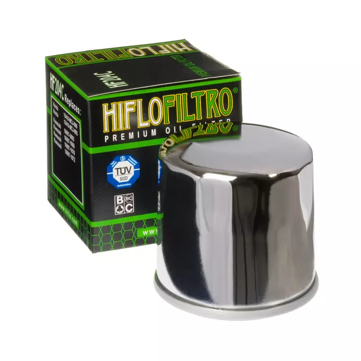 HiFlo öljynsuodatin HF204C Kromi - Moottoripyörän Öljynsuodattimet - 105351 - 1