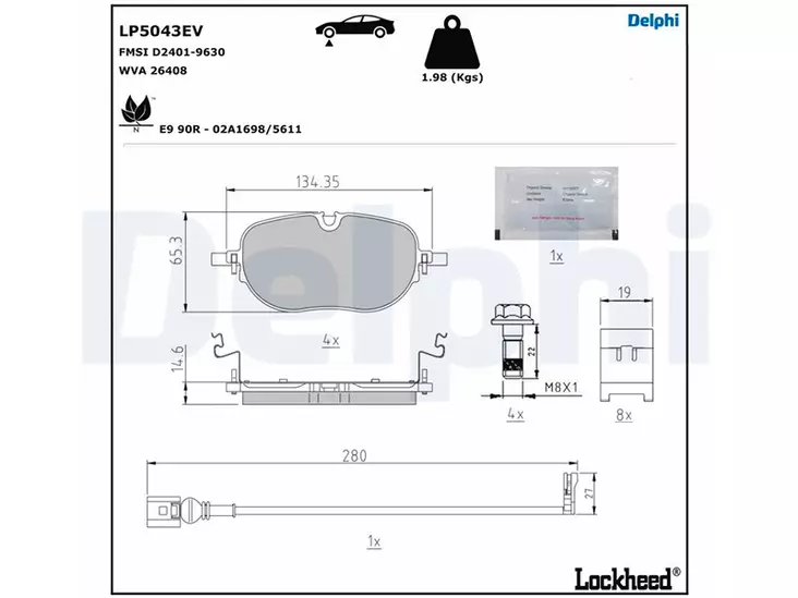 JARRUPALASARJA DELPHI EV ETU, CUPRA, VW - Yleisosat ja tarvikkeet - 8741 - 1