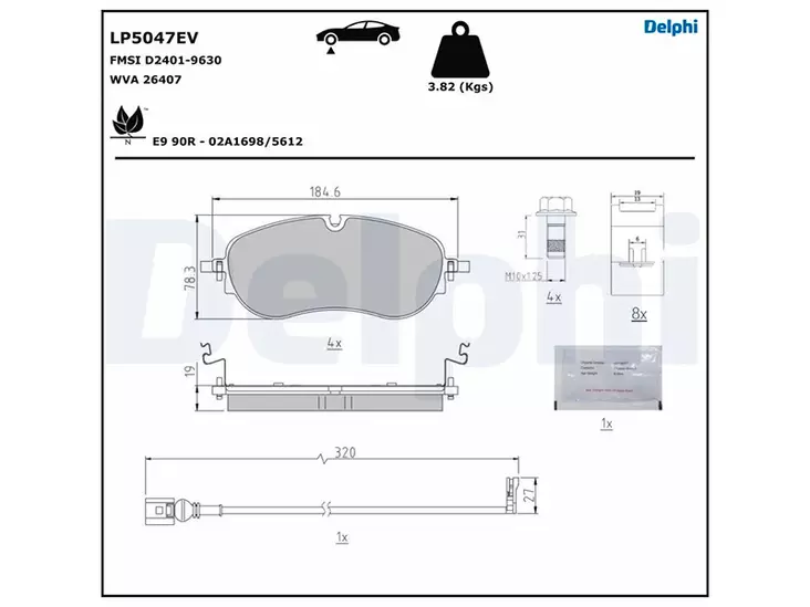 JARRUPALASARJA DELPHI EV ETU, VAG - Yleisosat ja tarvikkeet - 7811 - 1