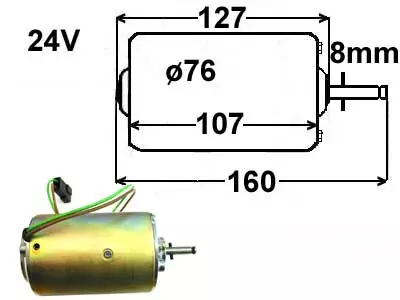 LÄM.MOOT. 24V 1X8MM/ 76MM - Yleisosat ja tarvikkeet - 19691 - 1