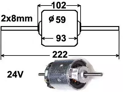 LÄM.MOOT. 24V 2X8MM/222MM - Yleisosat ja tarvikkeet - 78561 - 1