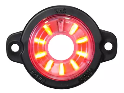LED-ÄÄRIVALO PUN. PYÖREÄ 12/24V HALK. 60,5MM REIKÄMALLI - Yleisosat ja tarvikkeet - 50881 - 1