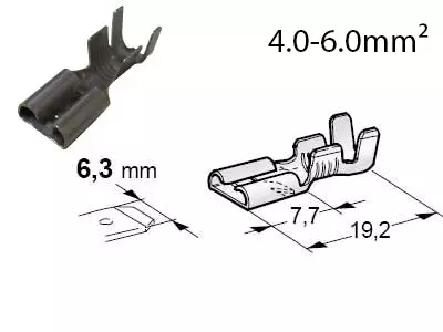 LIITIN 6,3 N. AMP 4-6MM2 ESIPURISTETTU - Yleisosat ja tarvikkeet - 49201 - 1