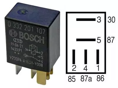 MIKRORELE BOSCH 12V 10/30A, VASTUS, 5-NAP - Yleisosat ja tarvikkeet - 77221 - 1