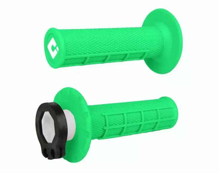 ODI Half-Waffle MX Lock-On Grip Set FLO-Green - Moottoripyörän Ohjaus & hallinta - 81581 - 1
