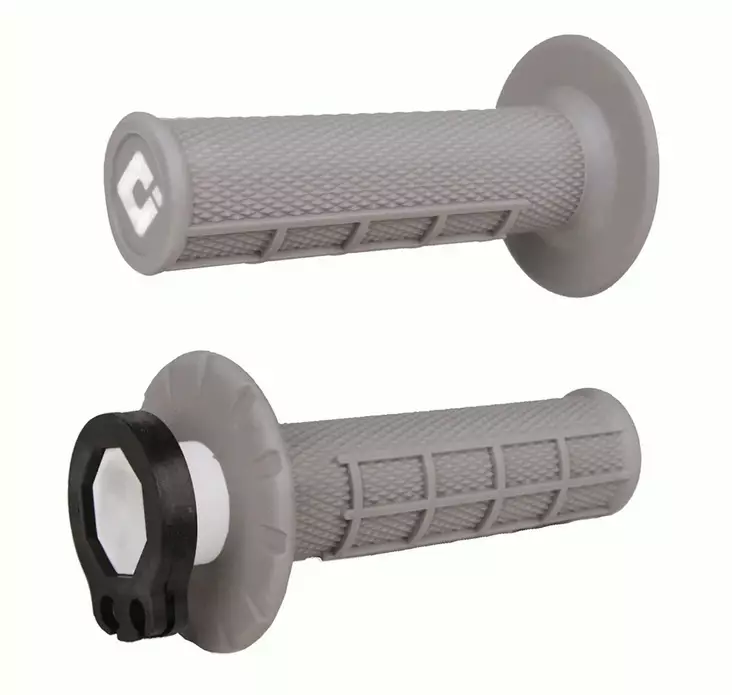 ODI Half-Waffle MX Lock-On Grip Set Grey / Soft Compound - Moottoripyörän Ohjaus & hallinta - 81491 - 1