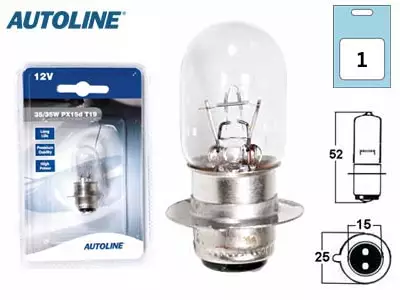 POLTTIMO 12V 35/35W PX15D AUTOLINE - Yleisosat ja tarvikkeet - 69061 - 1