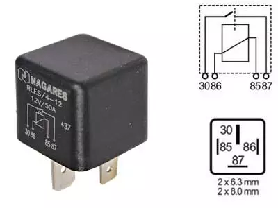 RELE 12V 4-NAP 50A 2X8MM + 2X6,3MM KORVATON - Yleisosat ja tarvikkeet - 70391 - 1