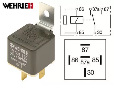 RELE WEHRLE 24V 20/30A 5-N. 87A, VASTUS - Yleisosat ja tarvikkeet - 69041 - 1