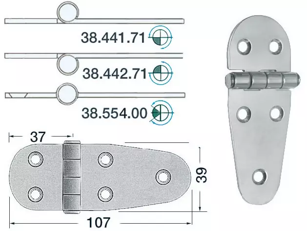 SS Sarana 107x39 mm - Veneen Saranat - 68151 - 1