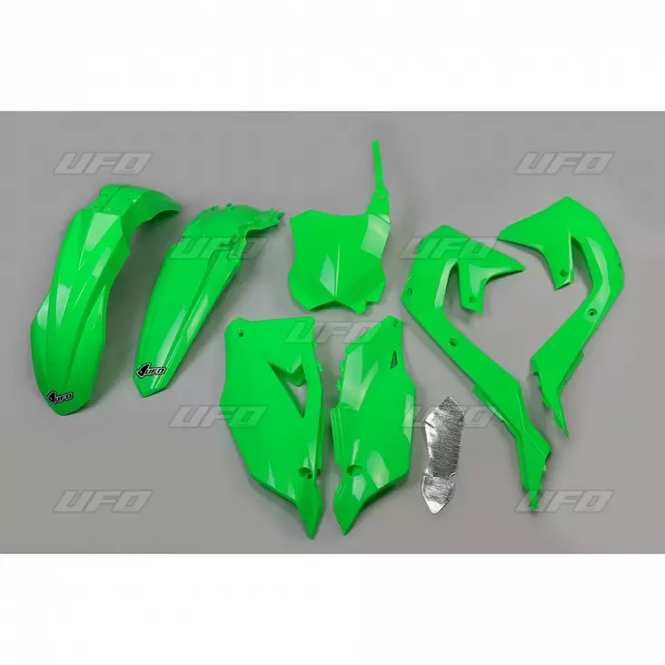 UFO Plastic kit Green FluoKX250F 21-24 KX450F 19-23 - Moottoripyörän Muovisarjat - 82471 - 1