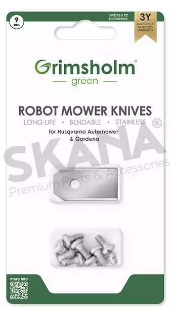 Eurogarden Teräsarja (9kpl, 0,60mm), Husqvarna Automower - Ruohonleikkurin terät ja leikkuulaitteet - 69581 - 1