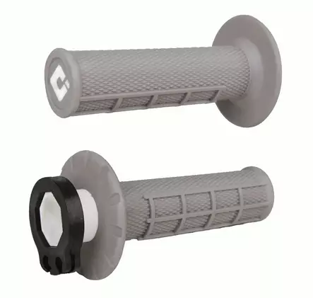 ODI Half-Waffle MX Lock-On Grip Set Grey / Soft Compound - Moottoripyörän Ohjaus & hallinta - 81491 - 1