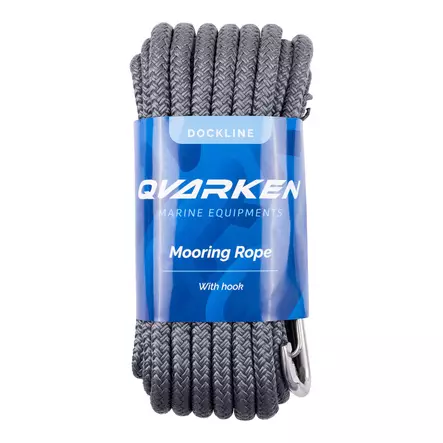 Qvarken Kiinnitysköysi Dockline karbiinihaalla 12mm 12m harmaa - Veneen kiinnitys - 111641 - 1