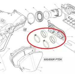 Sno-X Ilmanottolaippa Ski-Doo 600/800 Ptek - Moottorikelkan Kaasutinlaipat - 70171 - 1