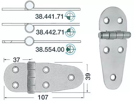 SS Sarana 107x39 mm - Veneen Saranat - 68151 - 1