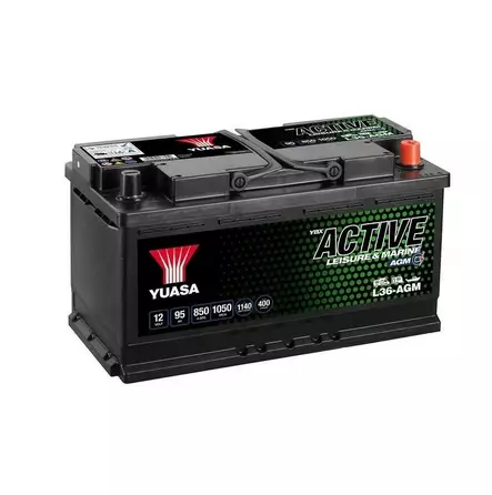 Yuasa L36-AGM Active Leisure AGM Battery 12V 95Ah 850A (12) - Yleisosat - Akut - 108481 - 1