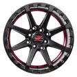 Barzetta ATV Satin Black With Red Stripe 7x16 Jako: 4x115 ET: 10 vanne - Mönkijän Vanteet - 2531 - 2
