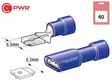 C-PWR LATTALIITTIMET SIN ERIST. 6,3MM 40KPL - Yleisosat ja tarvikkeet - 41881 - 1