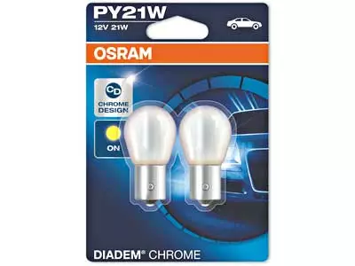 =10-7507DC-2BL OSRAM DIADEM 12V PY21W CHROME DOUBLE BLISTER - Yleisosat ja tarvikkeet - 75062 - 1