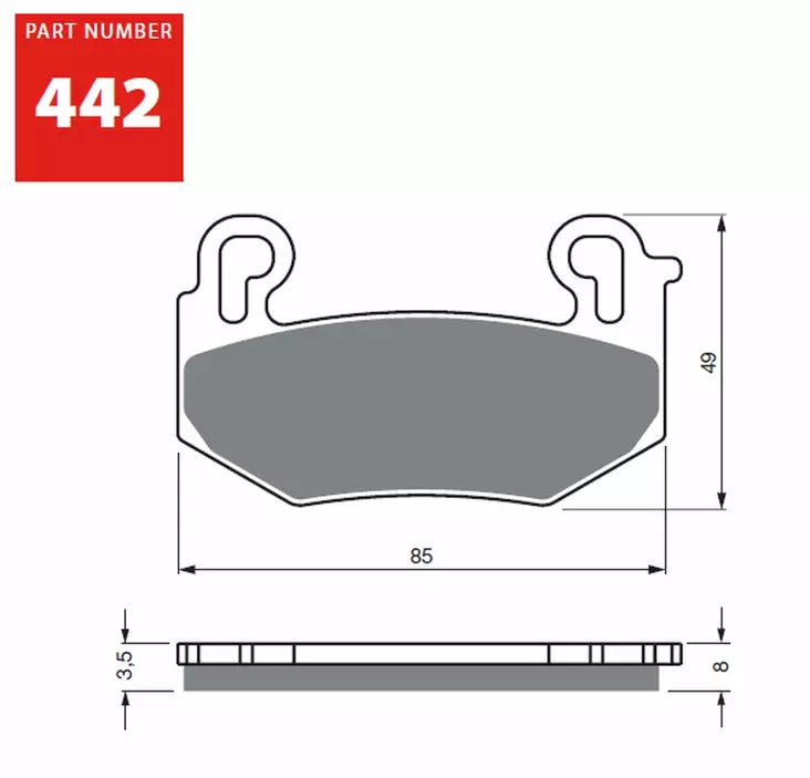 GOLDFREN Jarrupalat 442 Ceramic Carbon S3 - Moottoripyörän Jarrupalat - 80182 - 1